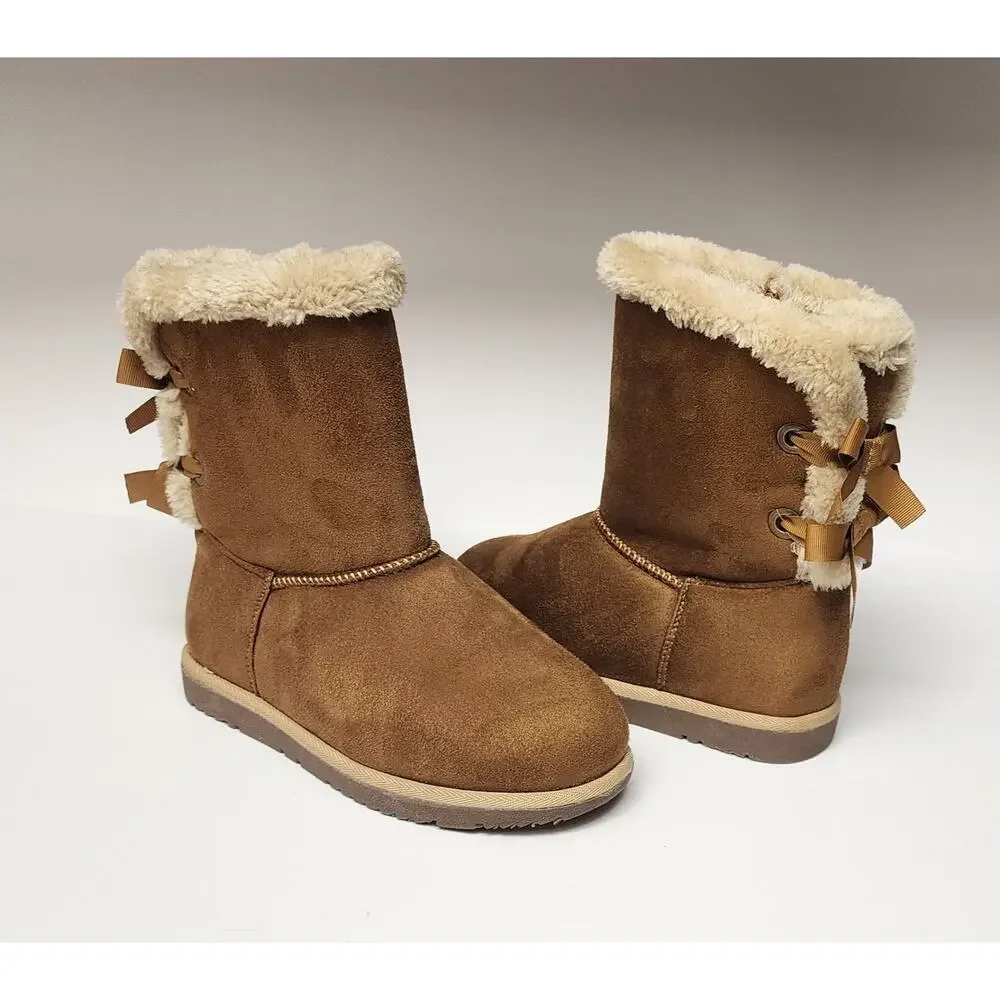 Hot Cakes Girls' ELLOREE Boots 237199 Tan With Bows Size 4M